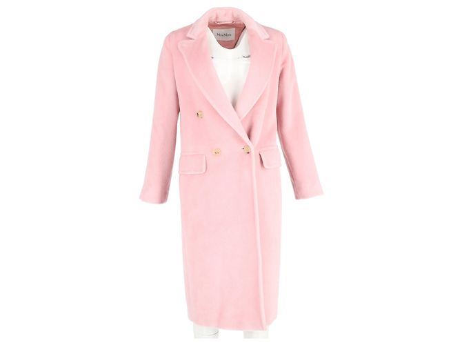Abrigo cruzado Max Mara en lana rosa - vista 4