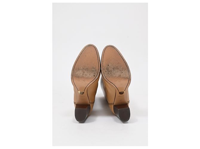 Chloé Knee-High Riding Heeled Boots in Brown Leather - view 13