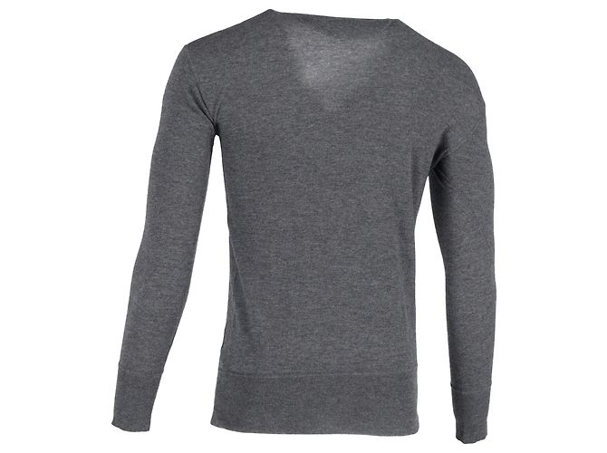 Thom Browne Bottega Veneta halbknopf Pullover aus grauer Wolle - Ansicht 3