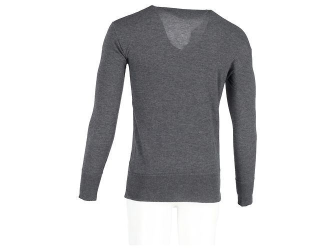 Thom Browne Bottega Veneta halbknopf Pullover aus grauer Wolle - Ansicht 6