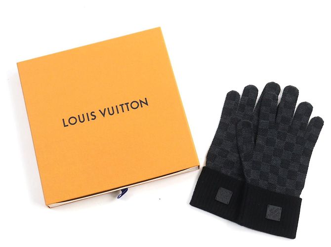Guanti in lana e pelle con logo Louis Vuitton M77992 Nero - vista 2