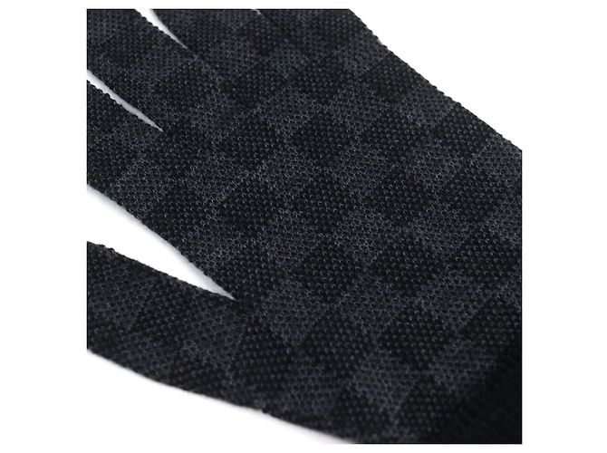 Guanti in lana e pelle con logo Louis Vuitton M77992 Nero - vista 5