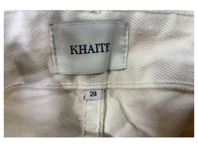 Falda midi de mezclilla Charlene Khaite en algodón crema Blanco Crudo - vista 16