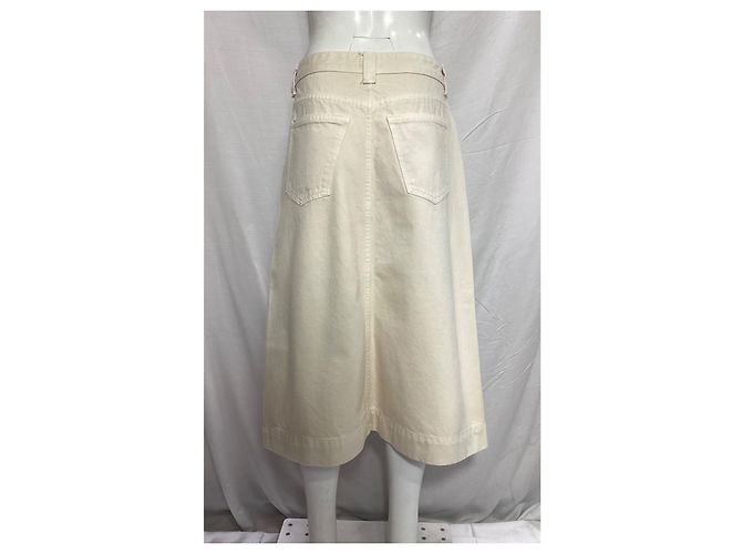 Falda midi de mezclilla Charlene Khaite en algodón crema Blanco Crudo - vista 18