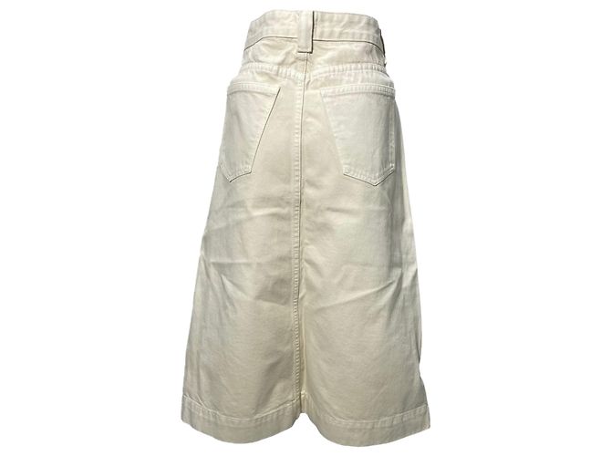 Falda midi de mezclilla Charlene Khaite en algodón crema Blanco Crudo - vista 2