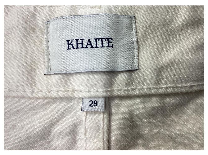 Falda midi de mezclilla Charlene Khaite en algodón crema Blanco Crudo - vista 20