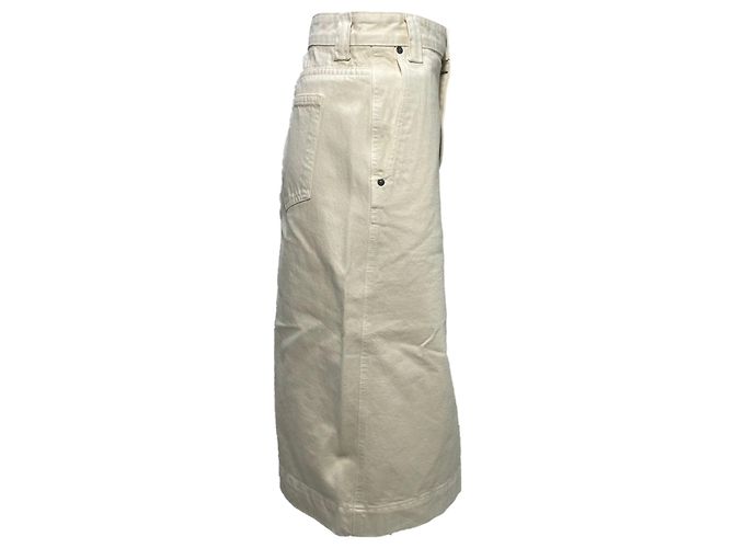 Falda midi de mezclilla Charlene Khaite en algodón crema Blanco Crudo - vista 3