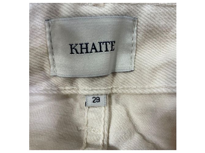Falda midi de mezclilla Charlene Khaite en algodón crema Blanco Crudo - vista 5