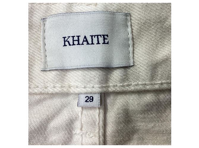 Falda midi de mezclilla Charlene Khaite en algodón crema Blanco Crudo - vista 9