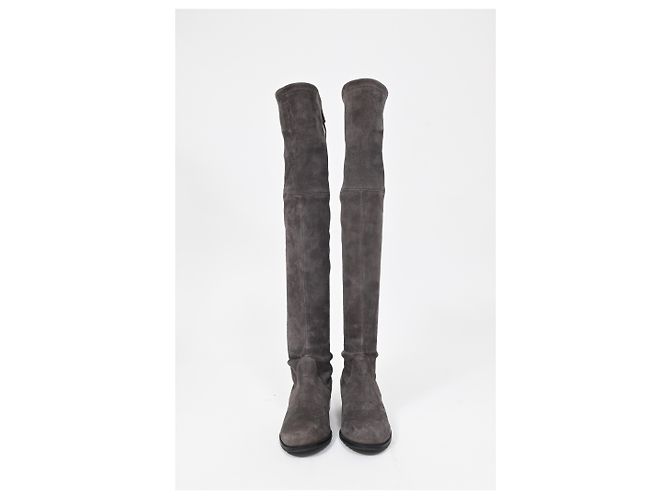 Botas sobre la rodilla Stuart Weitzman en ante gris - vista 11