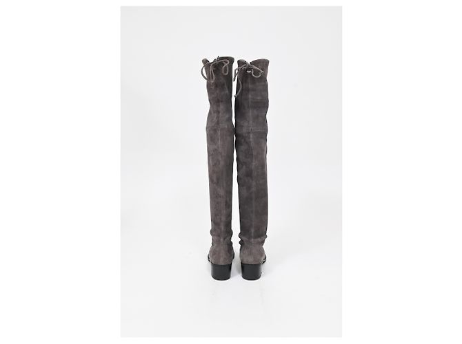 Botas sobre la rodilla Stuart Weitzman en ante gris - vista 12