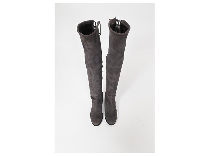 Botas sobre la rodilla Stuart Weitzman en ante gris - vista 14