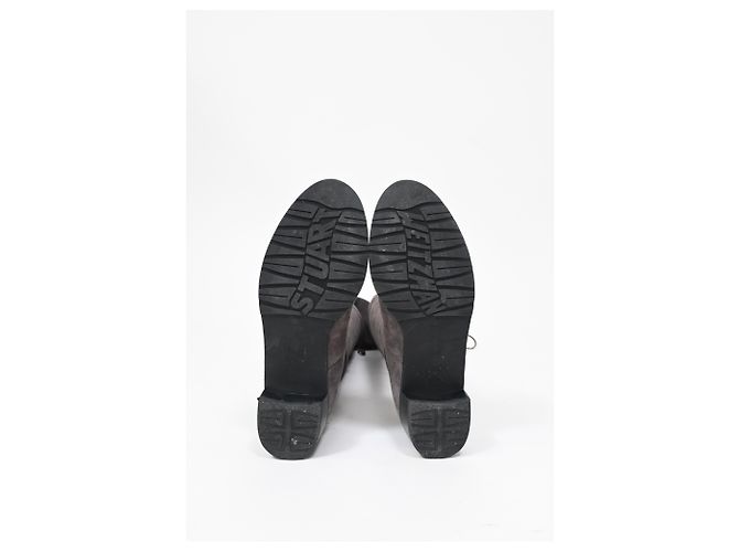 Botas sobre la rodilla Stuart Weitzman en ante gris - vista 15