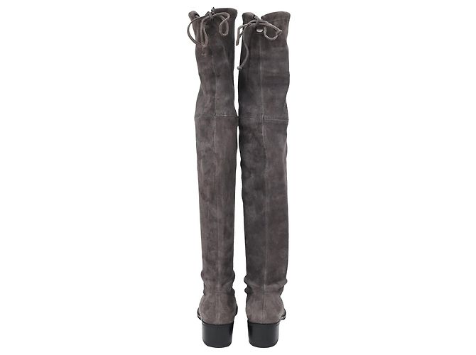 Botas sobre la rodilla Stuart Weitzman en ante gris - vista 3