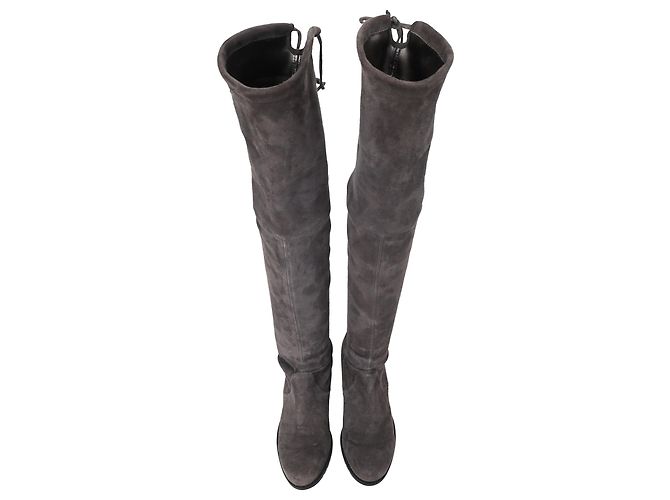 Botas sobre la rodilla Stuart Weitzman en ante gris - vista 5