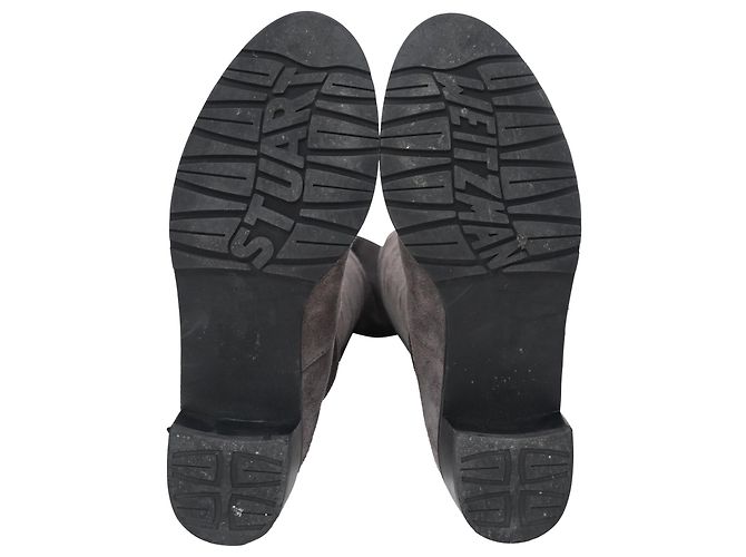 Botas sobre la rodilla Stuart Weitzman en ante gris - vista 6