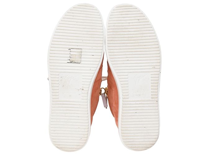 Sneakers alte con lacci Giuseppe Zanotti in suede corallo Arancione - vista 10