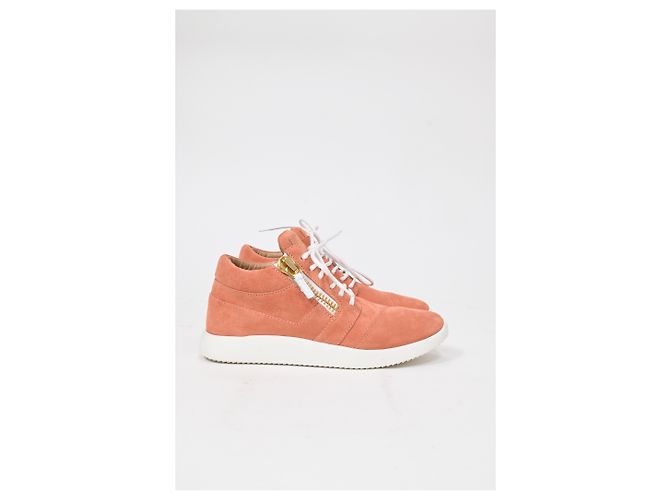 Sneakers alte con lacci Giuseppe Zanotti in suede corallo Arancione - vista 11