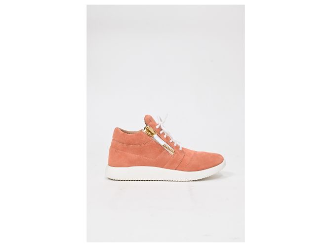Sneakers alte con lacci Giuseppe Zanotti in suede corallo Arancione - vista 12