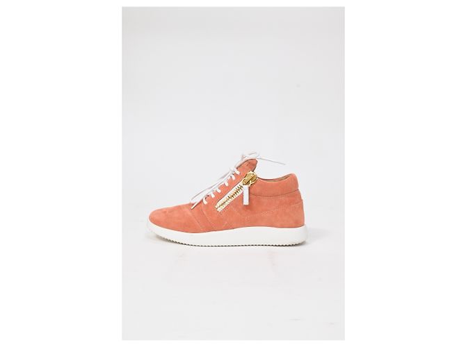 Sneakers alte con lacci Giuseppe Zanotti in suede corallo Arancione - vista 13