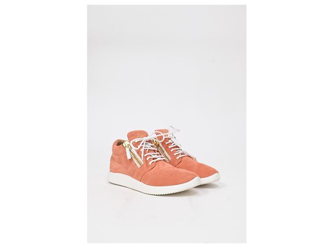 Sneakers alte con lacci Giuseppe Zanotti in suede corallo Arancione - vista 14