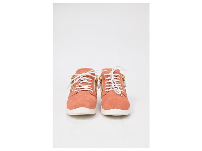 Sneakers alte con lacci Giuseppe Zanotti in suede corallo Arancione - vista 15