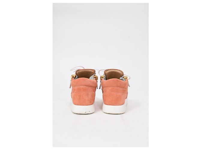 Sneakers alte con lacci Giuseppe Zanotti in suede corallo Arancione - vista 16