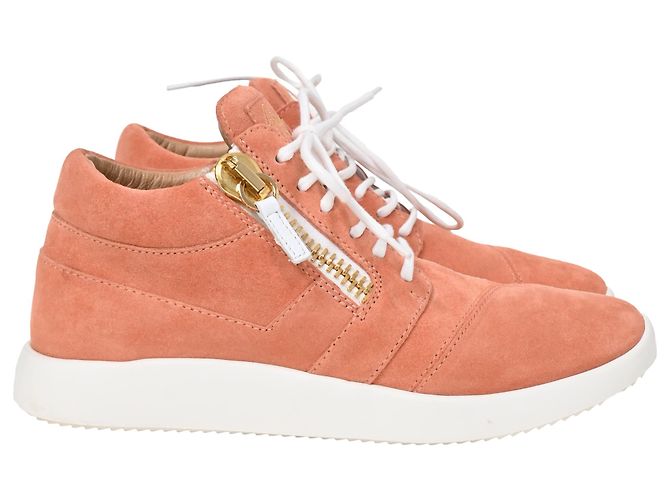 Sneakers alte con lacci Giuseppe Zanotti in suede corallo Arancione - vista 2