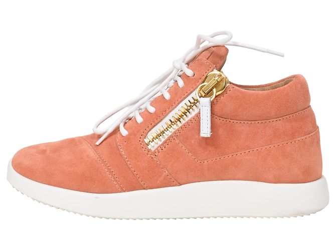 Sneakers alte con lacci Giuseppe Zanotti in suede corallo Arancione - vista 3