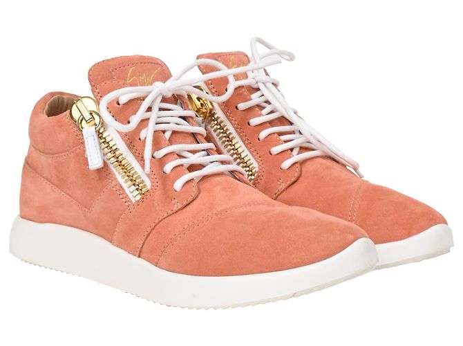 Sneakers alte con lacci Giuseppe Zanotti in suede corallo Arancione - vista 4