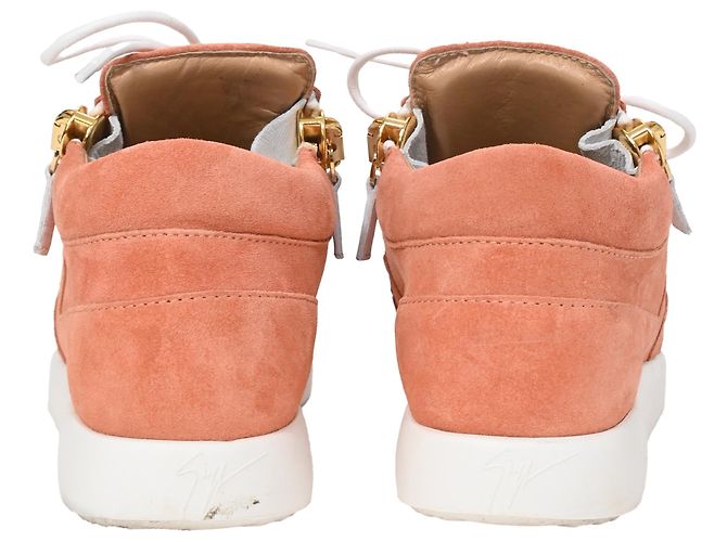 Sneakers alte con lacci Giuseppe Zanotti in suede corallo Arancione - vista 6