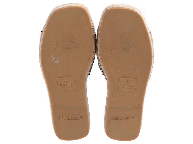 Espadrillas Gucci Interlocking G in pelle nera - vista 6