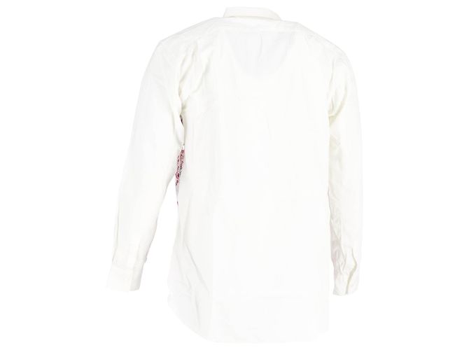 Comme Des Garcons Camicia a maniche lunghe stampata Comme Des Garçons in cotone bianco - vista 3