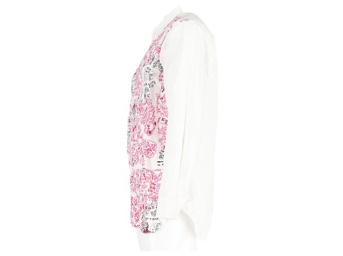 Comme Des Garcons Camicia a maniche lunghe stampata Comme Des Garçons in cotone bianco - vista 5
