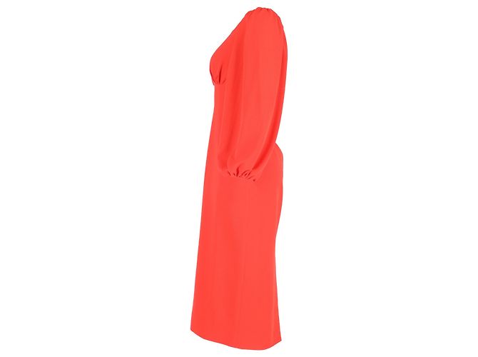 Autre Marque Midi-Bischofärmeliges Kleid von Emilia Wickstead aus rotem Polyester - Ansicht 2