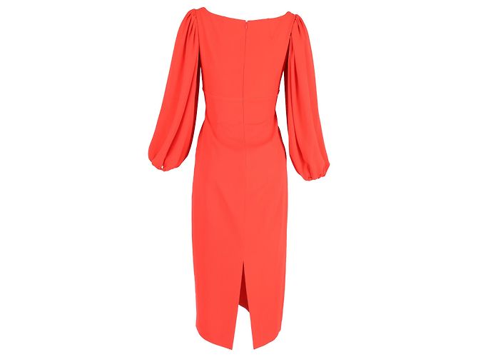 Autre Marque Midi-Bischofärmeliges Kleid von Emilia Wickstead aus rotem Polyester - Ansicht 3
