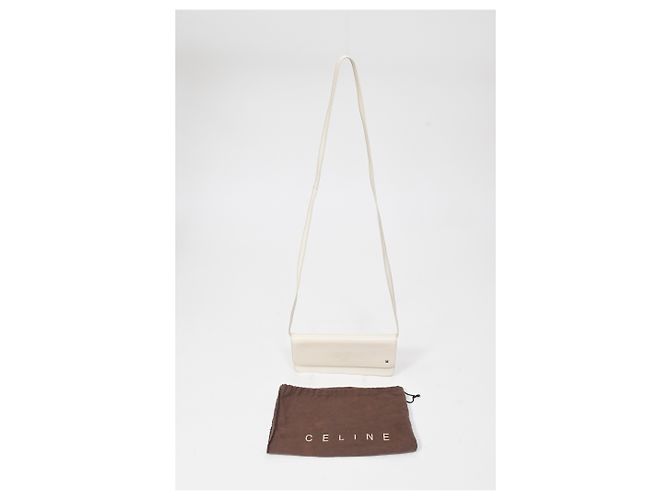 Céline Borsa a tracolla Celine Mini Logo in pelle bianca Bianco - vista 23