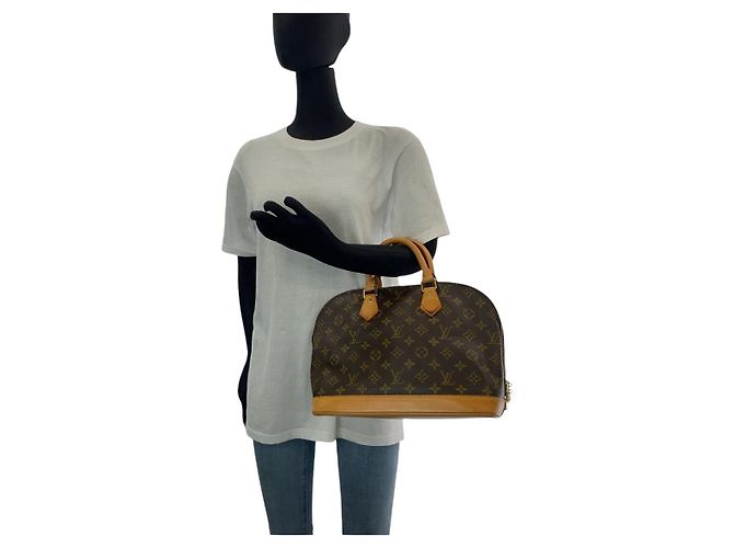 Sac à main Louis Vuitton Alma PM marron M51130 - vue 8