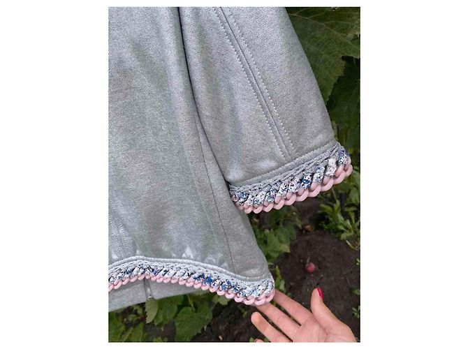 Chanel Chain Link Trim Silver Grey Jacket - view 4