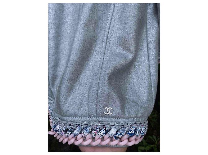 Chanel Chain Link Trim Silver Grey Jacket - view 8
