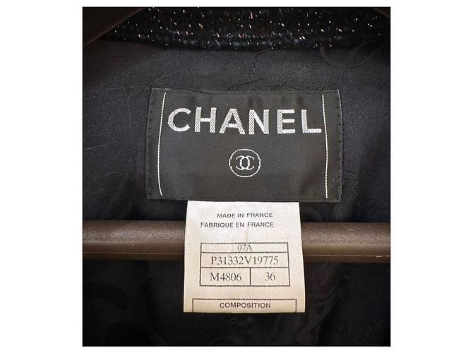 Chanel Tweed-Jacke mit Gripoix-Buttons Paris / Monaco Marineblau - Ansicht 8