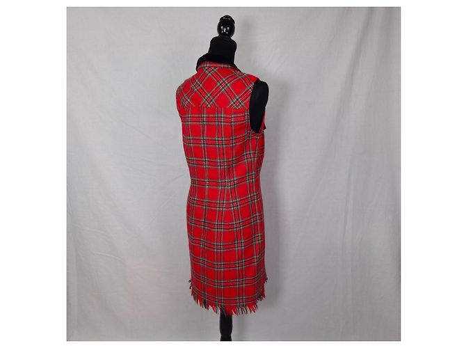 Vintage 90er Blumarine Damen-Karokleid Rot - Ansicht 2