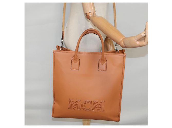 Borsa MCM in pelle 2 vie marrone argento autentica mr659 - vista 25