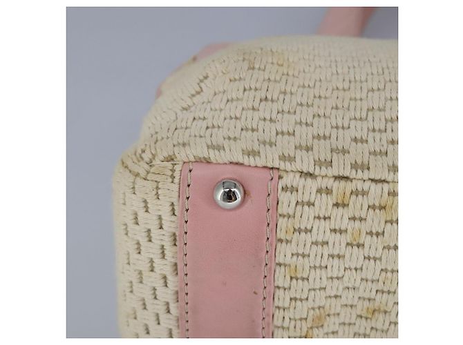 CHANEL Bolsa de mão em lona de couro rosa prata CC Auth bs19432 - vista 15