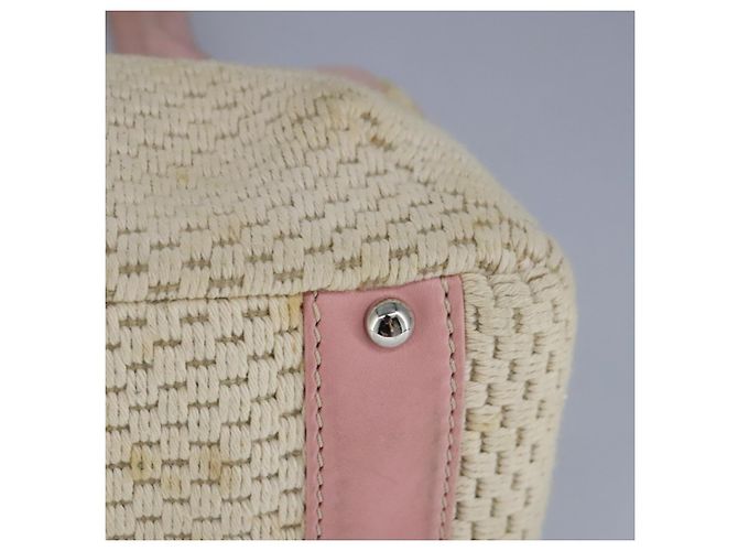 CHANEL Bolsa de mão em lona de couro rosa prata CC Auth bs19432 - vista 16