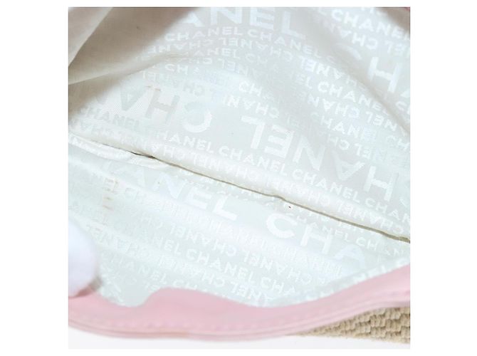CHANEL Bolsa de mão em lona de couro rosa prata CC Auth bs19432 - vista 22