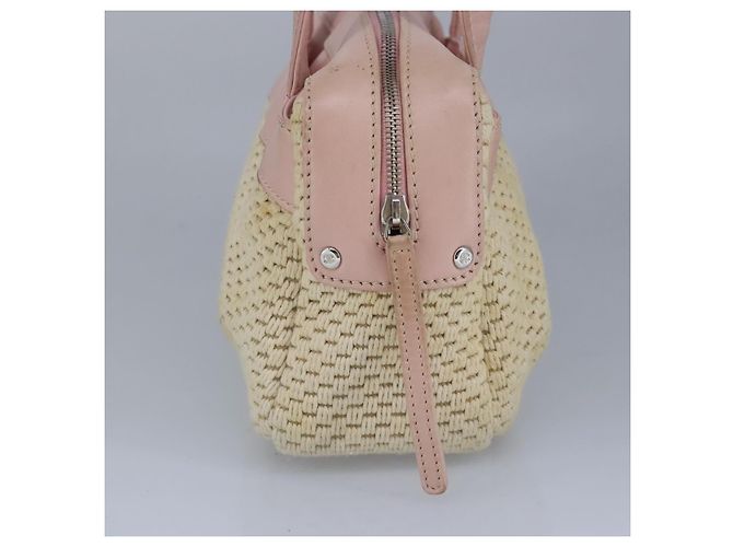 CHANEL Bolsa de mão em lona de couro rosa prata CC Auth bs19432 - vista 3