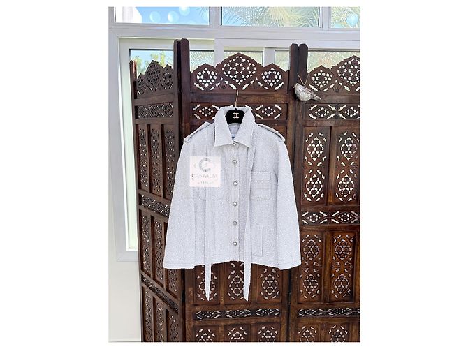 Chanel Neue CC-Buttons Tweedjacke mit Schleife Mehrfarben - Ansicht 12