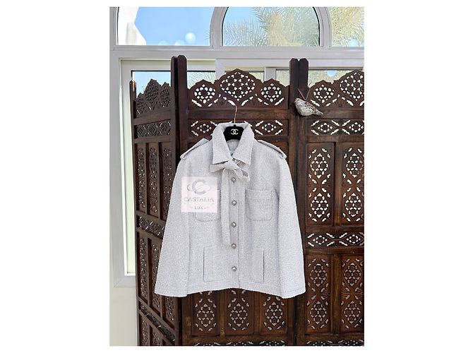Chanel Neue CC-Buttons Tweedjacke mit Schleife Mehrfarben - Ansicht 2