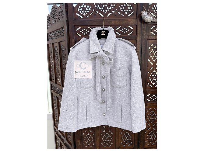 Chanel Neue CC-Buttons Tweedjacke mit Schleife Mehrfarben - Ansicht 4